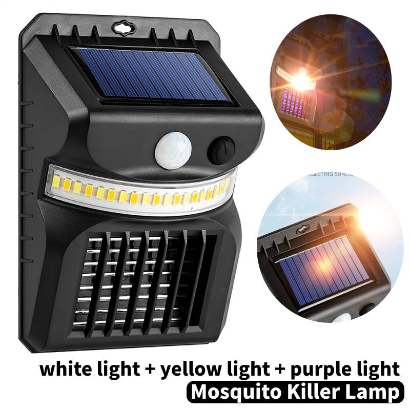 태양 야외 모기 킬러 램프 방수 LED 모기 트랩 전기 충격 모기 구충제 램프 안전 AntiFly Exterminator